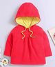 Nino Bambino Fleece Knit Full Sleeves Solid Light Winter Hooded Sweatshirt - Red