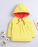 Nino Bambino Fleece Knit Full Sleeves Solid Light Winter Hoodie - Yellow
