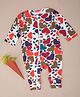 Nino Bambino Organic Cotton Knit Full Sleeves Heart Printed Romper - Multi Colour