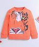Nino Bambino Organic Cotton Knit Full Sleeves Tiger Printed Light Winter Sweatshirt - Organge