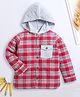 Nino Bambino Organic Cotton Knit Full Sleeves Checked Light Winter Hooded Sweatshirt - Multi Colour
