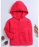 Nino Bambino Organic Cotton Knit Full Sleeves Solid Winter Sweatjacket - Red