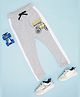 Pantaloons Junior Cotton Knit Monster Truck Printed Side Taped Joggers - Grey