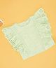 Pantaloons Junior Cotton Woven Frill Sleeves Schiffli Embroidered Top - Green