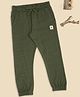 Pantaloons Junior Cotton Knit Solid Joggers - Olive Green