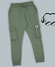 Pantaloons Junior Cotton Knit Skateboard Text Patch Detailed Joggers - Green