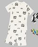 Pantaloons Junior Cotton Knit  Half Sleeves Beach Theme Printed Tee & Shorts Set - Off White