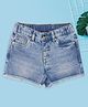 Pantaloons Junior Cotton Denim Mild Washed Shorts - Blue