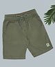 Pantaloons Junior Cotton Woven Solid Shorts - Olive Green