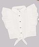 Pantaloons Junior Woven Frill Sleeves Textured Shirt Style Top - Off White