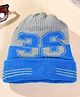 Little Palz Woollen Woven 36 Number Printed Cap - Blue - Circumference - 36.5 Cms