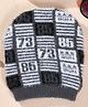 Little Palz Woollen Woven Numerical Designed Cap - Grey - Circumference 36 Cm