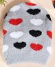 Little Palz Woollen Woven Hearts Designed Cap - Grey - Circumference 36 Cm