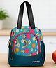AMARY Lunch Bag with Front Pocket & Bottle Holder, Water, Repellent, Durable Zipper & Stitching, Spacious Tiffin & Multipurpose Storage Bag  (Rainbow Pattern, Aqua Blue)
