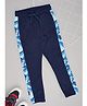 Pantaloons Junior Cotton Knit Typography Printed Joggers - Navy Blue