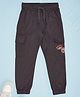 Pantaloons Junior Cotton Woven Typography Applique Detailed Joggers - Brown