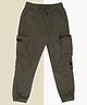 Pantaloons Junior Cotton Woven Solid Joggers - Olive Green