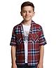 Charchit Cotton Woven Full Sleeves Checked Shirt With Tee - Maroon