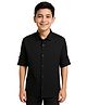 Charchit Cotton Woven Full Sleeves Solid Shirt - Black