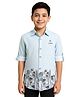 CAVIO Cotton Woven Full Sleeves Floral Printed Shirt - Light Blue