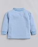 CUTOPIES Cotton Knit Full Sleeves Ribbed Tee - Ocean Blue