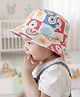 Babyhug Disney Cotton Woven Summer Cap with Winnie the Pooh Print Multicolor - Diameter 21 cm