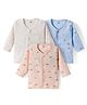 Zero Interlock Knit Full Sleeves Jhablas With Animal & Car Print Pack of 3 - Peach Blue & Off White