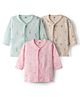 Zero Interlock Knit Full Sleeves Printed Jhablas Pack of 3 - Baby Pink Cream & Aqua
