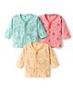 Zero Interlock Knit Full Sleeves Rainbow & Animal Printed Jhablas Pack of 3 - Aqua Peach & Light Orange