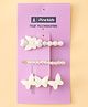 Pine Kids Free Size Hair Pins with  Pearl & Butterfly Applique Pack of 3  - White