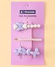 Pine Kids Free Size Hair Pins with  Pearl & Butterfly Applique Pack of 3  - White& Purple