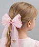 Babyhug Bow & Butterfly Clip with Floral Embroidery Free Size - Pink
