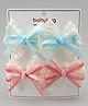 Babyhug Free Size Bow & Butterfly Clips Pack of 4 - Light Blue & Peach