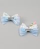 Babyhug Bow & Butterfly Clips With Pearls & Floral Applique Pack of 2 - Blue