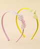 Babyhug Hair Bands with Bow Applique Pack of 2 Free Size - Pink & Yellow