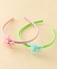 Babyhug Hair Bands with Floral Applique Pack of 2 - Green & Light Pink