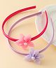 Babyhug Hair Bands with Floral Applique Pack of 2 Free Size - Pink & Purple