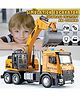 Sanjary Excavator Toy Metal Cab, Big Digger Toys for Boys with Lights Sounds and Working Movable Parts, Friction Powered Construction Vehicles for Kids color design may vary