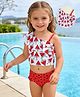 Mark & Mia Sleeveless Two Piece Swimsuit With Watermelon Print - Red