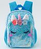 Babyhug Free Size Fashion Backpacks With Unicorn Sequins Design - Light Blue
