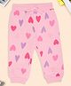 Pantaloons Baby Fleece Knit Hearts Printed Joggers - Pink