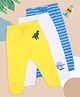 Pantaloons Baby Cotton Knit Pack Of 3 Striped & Dinosaur Printed Joggers - Multi Colour