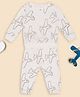 Pantaloons Baby Cotton Knit Full Sleeves Airplane Printed Coordinating Sweatshirt & Joggers Set - Off White