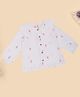 Pantaloons Baby Cotton Knit Full Sleeves Floral Embroidered Top - White