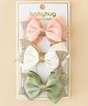 Babyhug  Free Size Bow Clips Pack of 3 - Pink white & Green