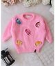 Qvink Knit Full Sleeves Candy Applique Detailed Sweater - Pink