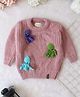 Qvink Knit Full Sleeves Octopus Applique Detailed Sweater - Light Pink