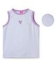 Sportking Cotton Blend Knit Sleeveless Bow Embroidered Tank Top - Lavender