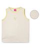 Sportking Cotton Blend Knit Sleeveless Bow Embroidered Tank Top - Offwhite