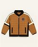 Sportking Knit Full Sleeves Quilted Light Winter Jacket - Tan & Black